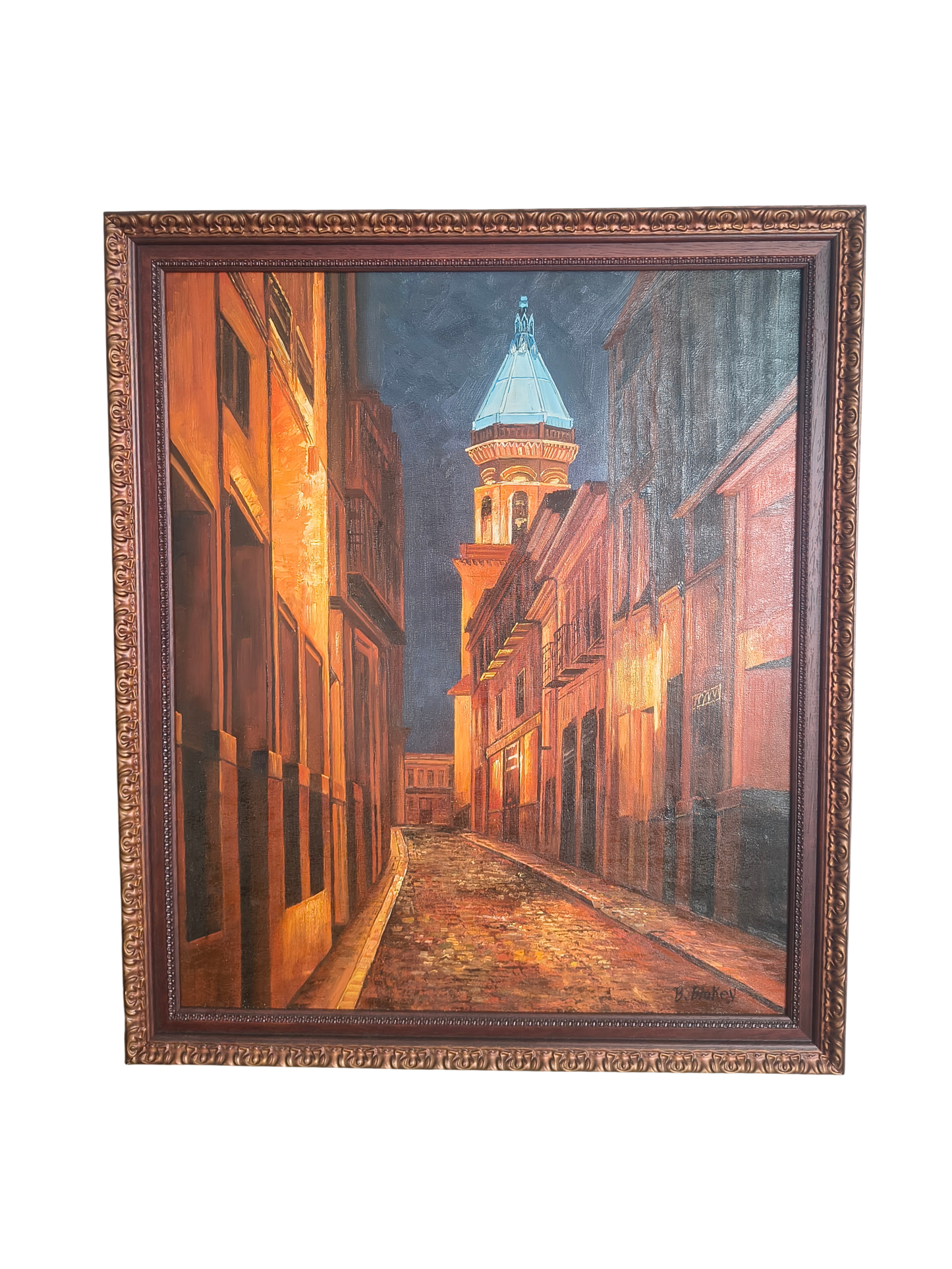 Nachtstraße – Stadt im warmen Licht